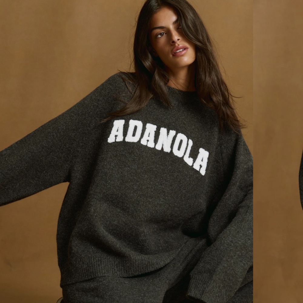 Adanola Charcoal Boucle Sweater - Size L - Picture 2 of 3